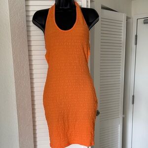 Orange Halter Neck Dress